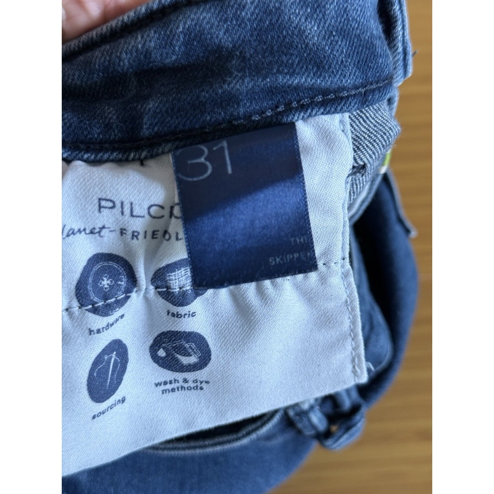 Anthropologie Pilcro The Skipper Jeans Womens 31 Dark Blue High Rise Wide Leg - Picture 9 of 13